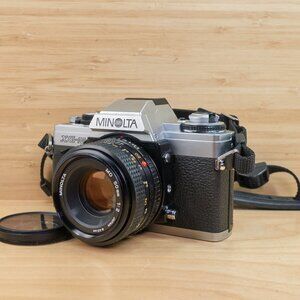 Minolta XG-M 35mm SLR Film Camera with 50mm f2 MD Lens, Made in Japan